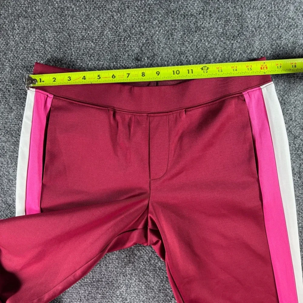 Pam & Gela Track Pants Womens Medium Burgundy Pink Stripe New Athleisure Joggers